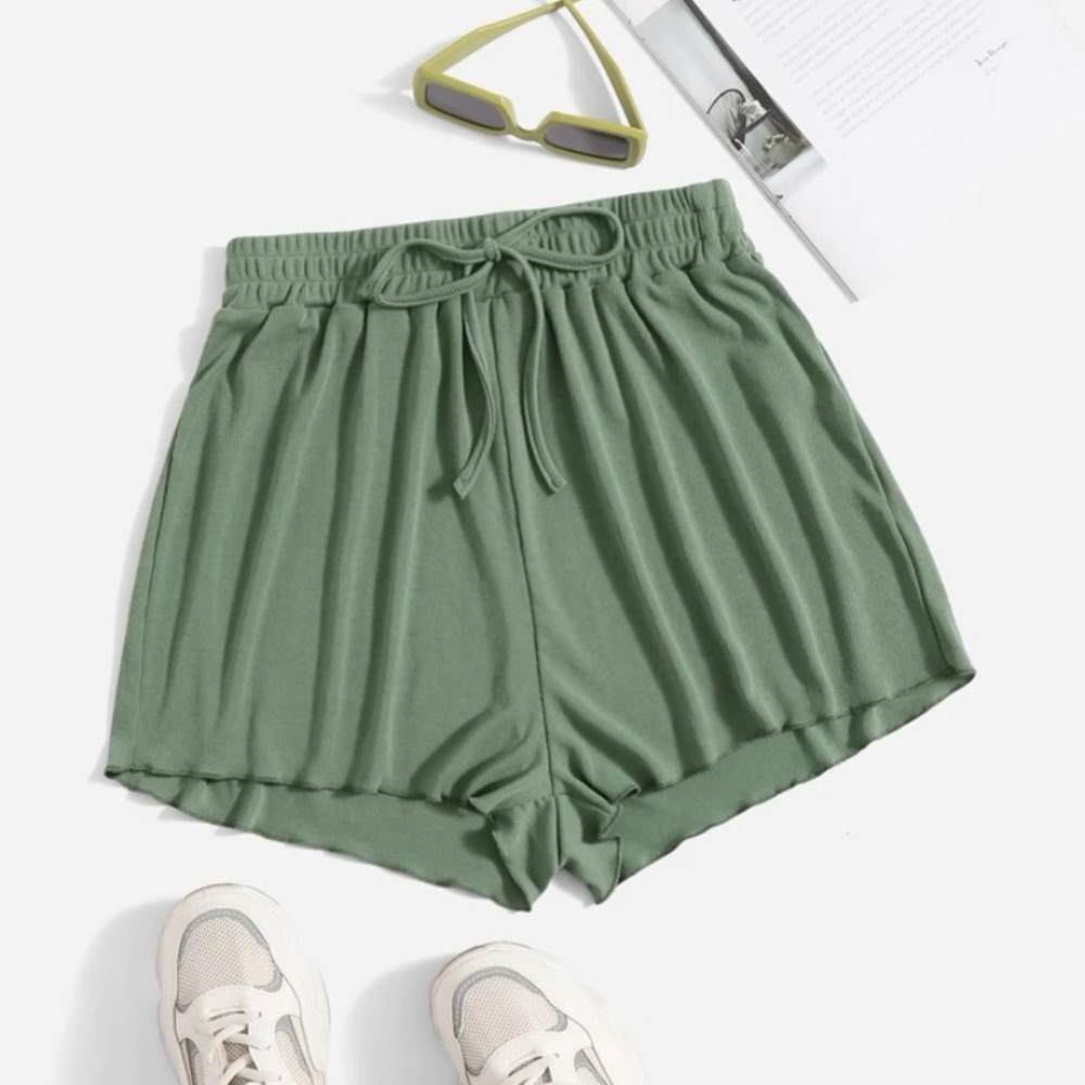 Shein flowy green shorts